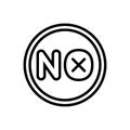 Black line icon for No, nope and ban Royalty Free Stock Photo