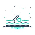 Mix icon for Nonetheless, swim and swimming Royalty Free Stock Photo