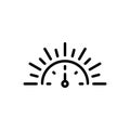 Black line icon for Noon, midday and clock Royalty Free Stock Photo