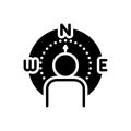 Black solid icon for Northern, quarter and flank Royalty Free Stock Photo