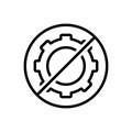 Black line icon for Not, restricted and forbidden Royalty Free Stock Photo
