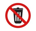 Icon not throw rubbish Royalty Free Stock Photo