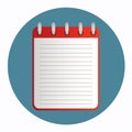 Icon of notebook red color Royalty Free Stock Photo