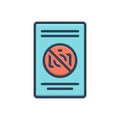 Color illustration icon for Notice, information and photographer Royalty Free Stock Photo