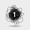 Icon with number isolated on gray background Royalty Free Stock Photo