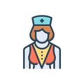 Color illustration icon for Nursing, caretaker and sister Royalty Free Stock Photo