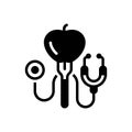 Black solid icon for Nutrition, nourishment and medical