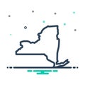 Mix icon for Nyc, map and region Royalty Free Stock Photo