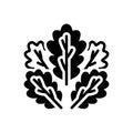 Black solid icon for Oaks, leaf and tree Royalty Free Stock Photo