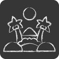 Icon Oasis. related to Saudi Arabia symbol. chalk Style. simple design editable. simple illustration