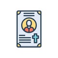 Color illustration icon for Obituaries, eulogy and mourning Royalty Free Stock Photo