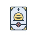 Color illustration icon for Obituaries, card and burial Royalty Free Stock Photo