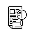 Black line icon for Observation, inspection and file