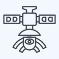 Icon Observation Satellite. related to Satellite symbol. line style. simple design editable. simple illustration