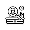 Black line icon for Observation, watching and employee