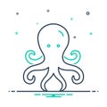 Mix icon for Octopus, aquatic and animal