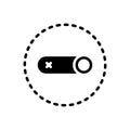 Black solid icon for Off, switch and button Royalty Free Stock Photo