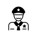 Black solid icon for Officer, commissary and bureaucrat Royalty Free Stock Photo