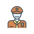 Color illustration icon for Officer, commissary and officeholder Royalty Free Stock Photo