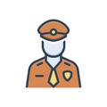 Color illustration icon for Officer, duties and work Royalty Free Stock Photo