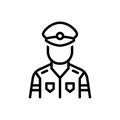 Black line icon for Officers, police and security