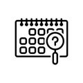 Black line icon for Often, oftentimes and calendar Royalty Free Stock Photo