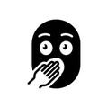 Black solid icon for Oh, emoji and anger Royalty Free Stock Photo
