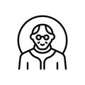 Black line icon for Old, old age and senior Royalty Free Stock Photo
