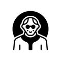 Black solid icon for Old, old age and senior Royalty Free Stock Photo