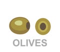 Icon Olives whole and section