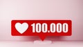 Icon with one hundred thousand likes with copy space Royalty Free Stock Photo