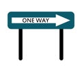Icon One way traffic sign illustrated Royalty Free Stock Photo