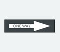 Icon One way traffic sign illustrated Royalty Free Stock Photo