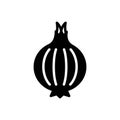Black solid icon for Onion, vegetable and root