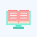 Icon Online Reading. related to Education symbol. flat style. simple design editable. simple illustration Royalty Free Stock Photo