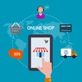 Icon online shop. sale Internet. flat style Royalty Free Stock Photo