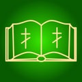 Icon open Bible with Christian cross. Royalty Free Stock Photo