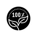 Black solid icon for Organic, leaf and nutrition Royalty Free Stock Photo