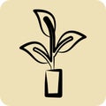Icon Organically Grown Hemp. related to CBD Oil symbol. glyph style. simple design editable. simple illustration