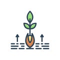 Color illustration icon for origin, nature and agriculture Royalty Free Stock Photo