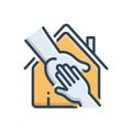 Color illustration icon for Orphanage, poorhouse and harbourage