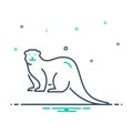 Mix icon for Otter, animal and mammal Royalty Free Stock Photo