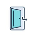 Color illustration icon for Out, door and doorway