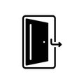 Black solid icon for Out, door and exit Royalty Free Stock Photo