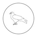 icon in outline style isolated on white background. Bird symbol stock vector illustration. Royalty Free Stock Photo