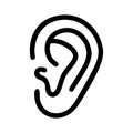 The icon outlines a human ear. The auricle is a part of the human body.