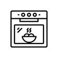 Black line icon for Oven, kitchen and electronics