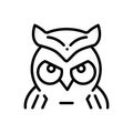 Black line icon for Owl, bird and wisdom Royalty Free Stock Photo