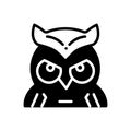 Black line icon for Owl, wisdom and face Royalty Free Stock Photo