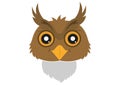 Icon of Owl Face. Animals. Vector Owl Face Royalty Free Stock Photo